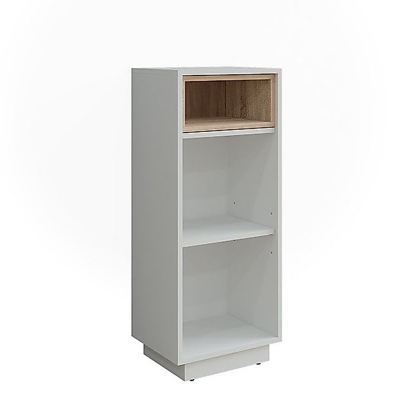 Vicco Midischrank Beatrice, Weiß/Sonoma, 38 x 93 cm mit 3 Fächern günstig online kaufen