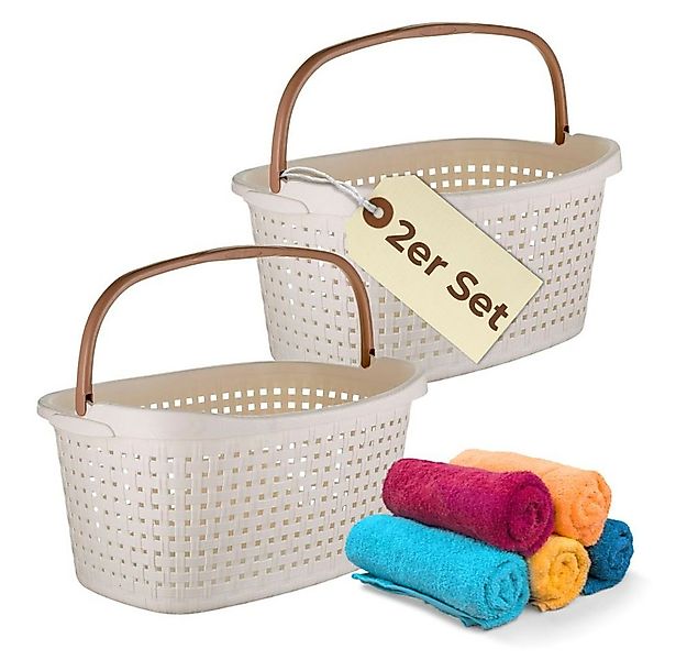 GarPet Wäschekorb 2er Set Wäschekorb mit Henkel 40 L Wäsche Box Wanne Samml günstig online kaufen