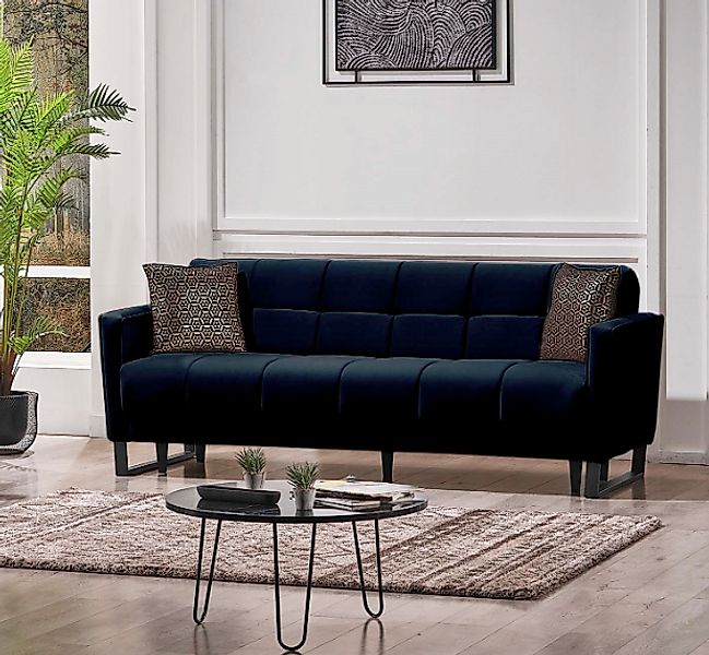 3-Sitzer Sofa ELTON  Microfaser soft schwarz günstig online kaufen