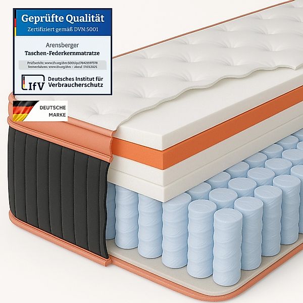 Arensberger Taschenfederkern Matratze Kupfer 120x200cm günstig online kaufen