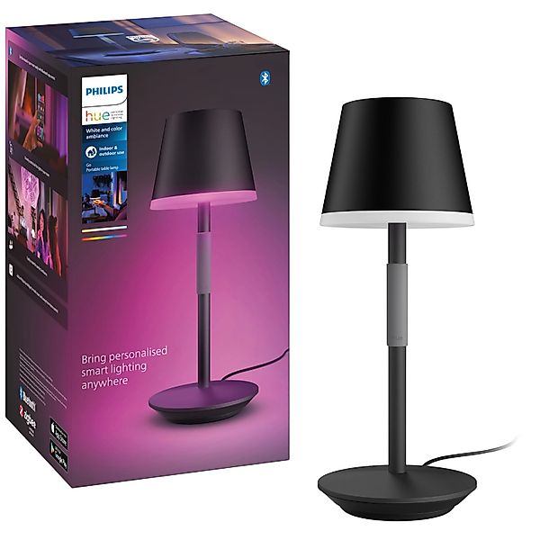 Philips Hue Tragbare Tischleuchte White & Color Ambiance Go Schwarz 370 lm günstig online kaufen