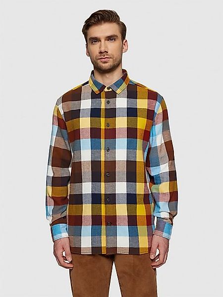 KnowledgeCotton Apparel Langarmhemd Loose fit checked flannel shirt günstig online kaufen