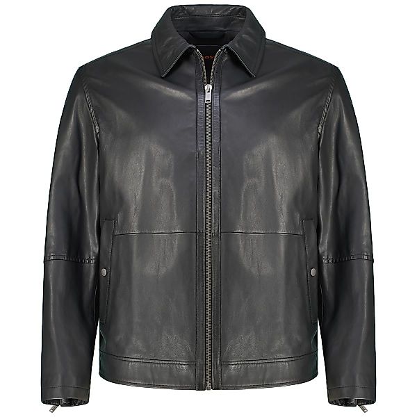 BOSS Lederjacke aus Schafleder Farbe schwarz Größe: 60 günstig online kaufen