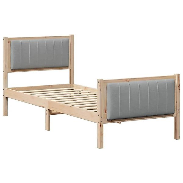 vidaXL Bettgestell Braun und Hellgrau 80 x 200 cm Massivholz Kiefer 878499 günstig online kaufen