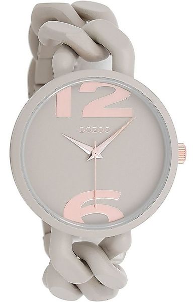 OOZOO Quarzuhr Damenuhr C11265 Hellgrau Kunstoffband 40 mm günstig online kaufen