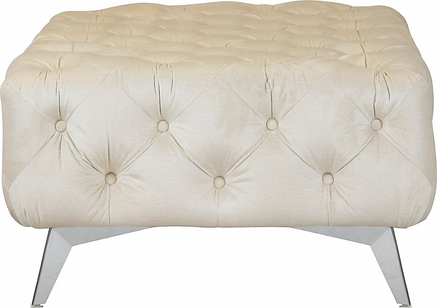 Home affaire Polsterhocker "Amaury" Chesterfield-Optik, Breite 80cm, Fußfar günstig online kaufen