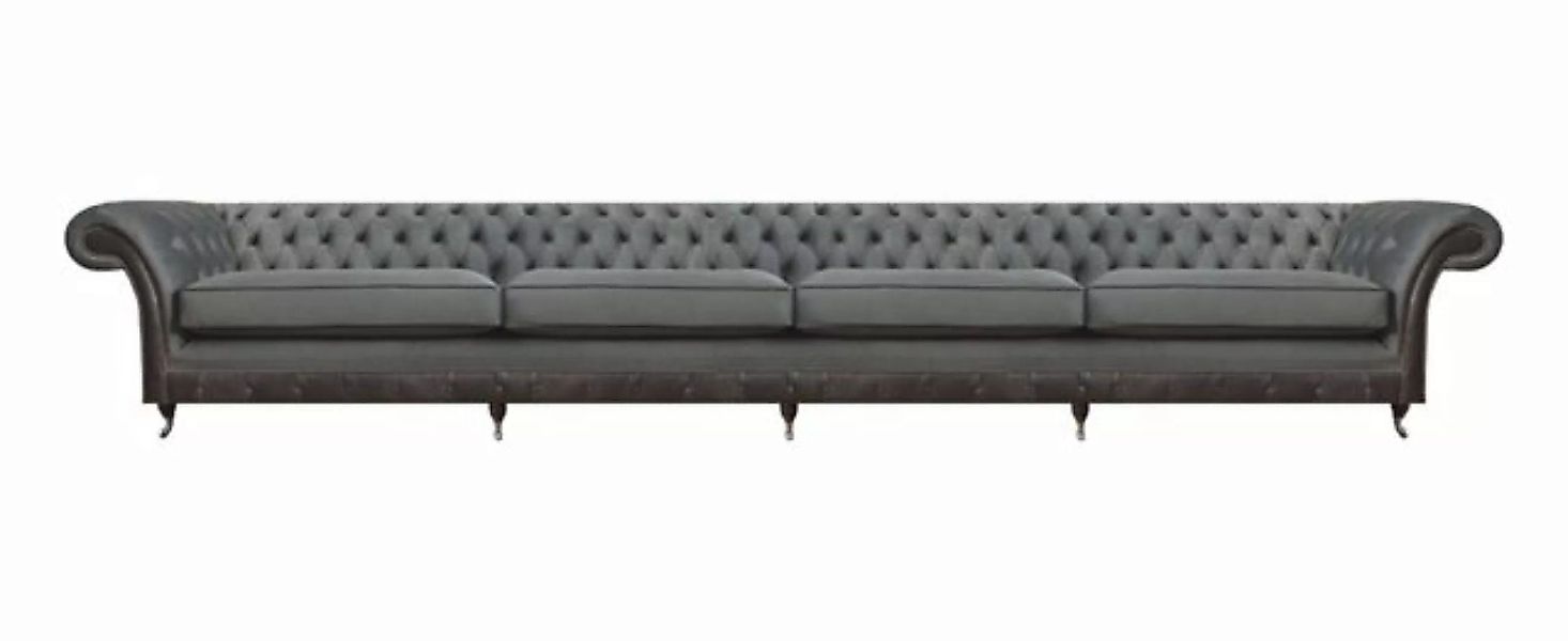 JVmoebel Chesterfield-Sofa Grau Sofa Viersitzer Couch Polstermöbel Designer günstig online kaufen