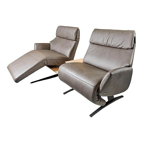 himolla 2-Sitzer Trapezsofa 4230 Leder 24 Longlife Rustica Magma Grau günstig online kaufen
