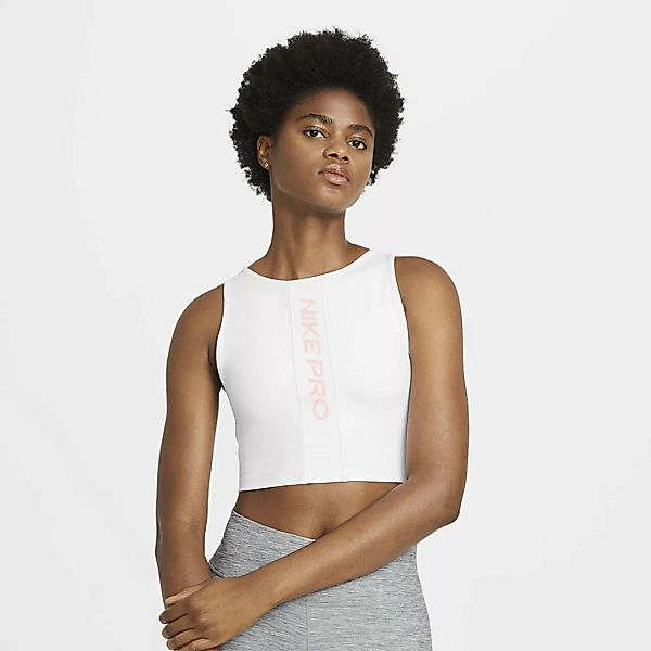 Nike Pro Novelty Ärmelloses T-shirt L White / Bright Mango / Pure Platinum günstig online kaufen