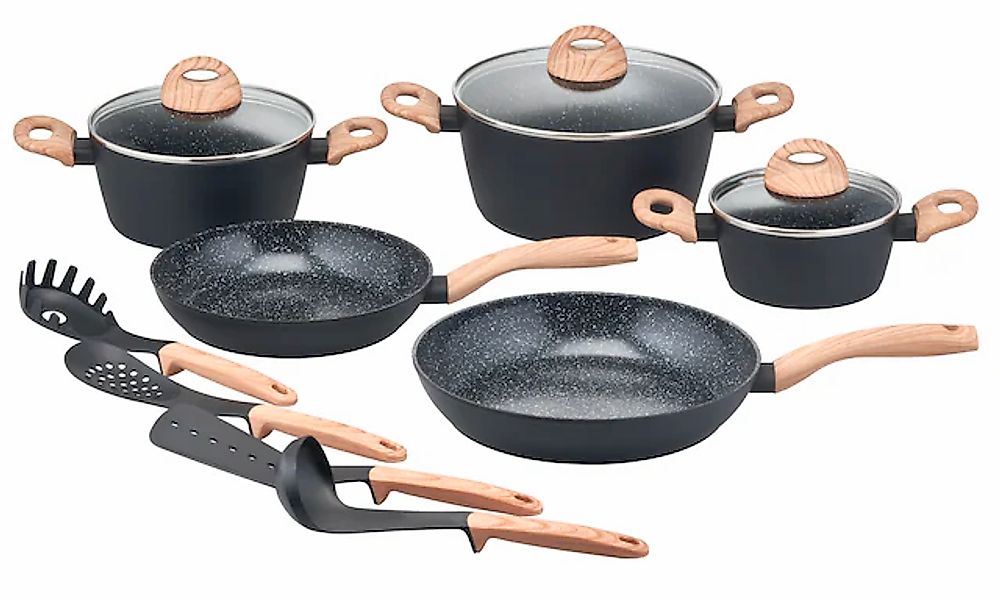my home Topf-Set »Genlis«, Aluminium, (Set, 12 tlg., Kochtopf 16/20/24 cm, günstig online kaufen