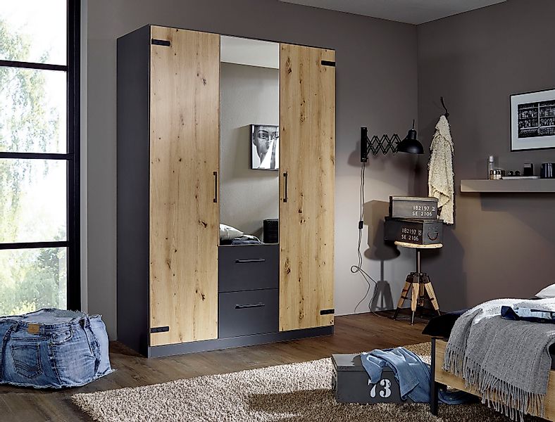 rauch Drehtürenschrank "Holmes", im Industrial Style, mit Schubkästen, mit günstig online kaufen