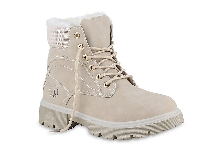 VAN HILL 841423 Stiefelette Damen Warm Gefütterte Worker Boots Stiefeletten günstig online kaufen