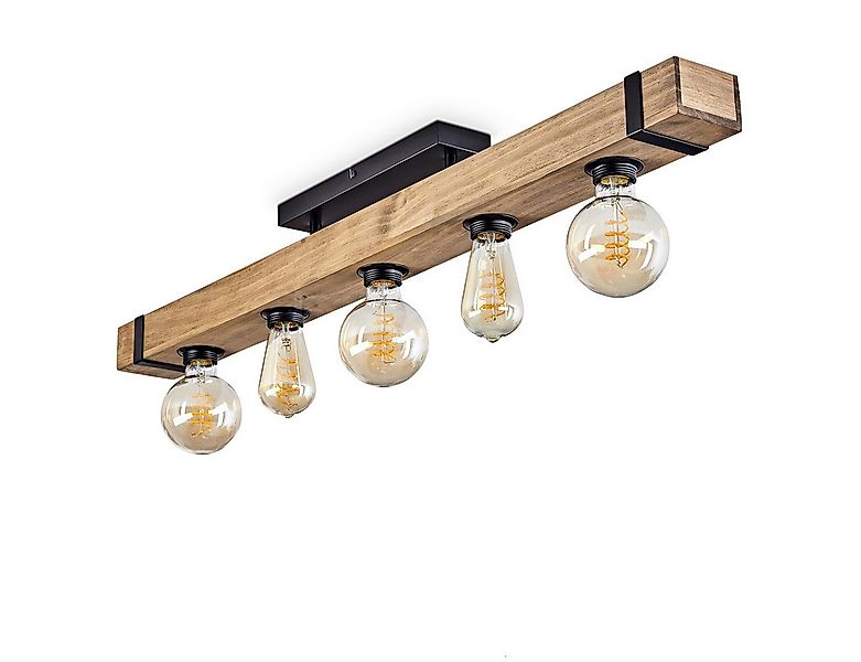 hofstein Deckenleuchte »Bollengo« moderne Deckenlampe aus Metall/Holz in Sc günstig online kaufen