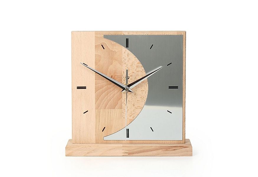 Kreative Feder Standuhr Designer-STANDUHR „Silvermoon“ aus Massivholz, ohne günstig online kaufen