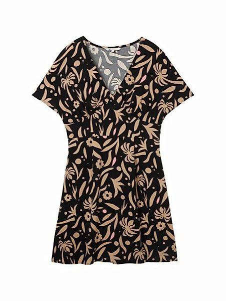 TOM TAILOR Denim Sommerkleid easy mini skater dress, black tropical print günstig online kaufen
