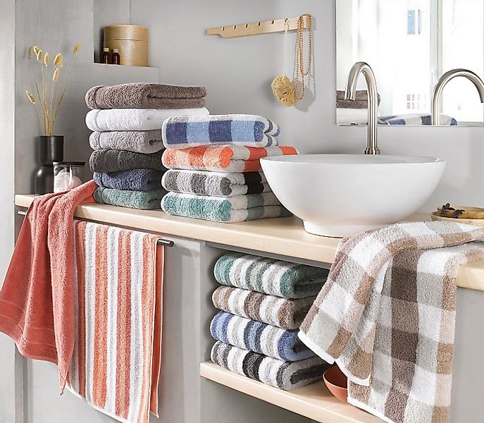 Cawö Duschtuch JUCKS, B 70 cm, L 140 cm, Nachtblau, Weiß, Grau, (1-St), 100 günstig online kaufen