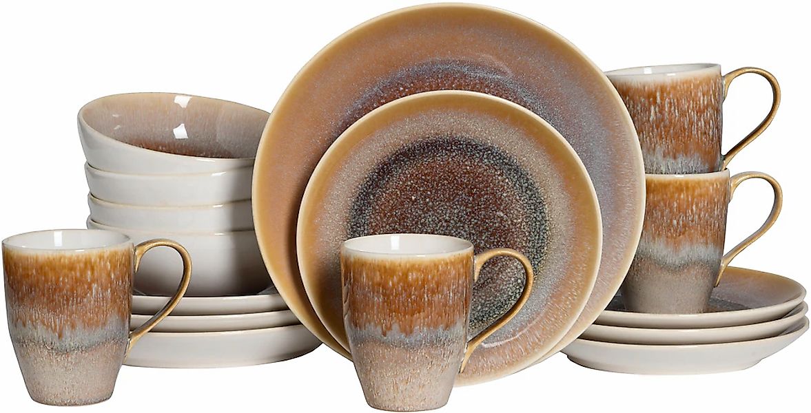 CreaTable Kombiservice "Caldera, Kombi-Service, 16-tlg" Reaktivglasur günstig online kaufen