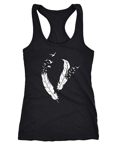 Neverless Tanktop Damen Tank Top Tanktop Feder Vögel Racerback Trägertop Ri günstig online kaufen