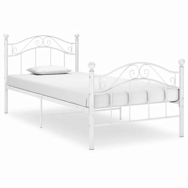 furnicato Bett Weiß Metall 90x200 cm günstig online kaufen