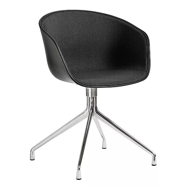 HAY - About a Chair 20 Drehstuhl gepolstert Fuß poliert - schwarz/Stoff Rem günstig online kaufen
