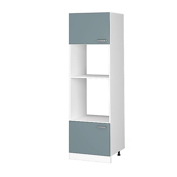 Vicco Mikrowellenumbauschrank R-Line, Blau-Grau/Weiß, 60 cm günstig online kaufen