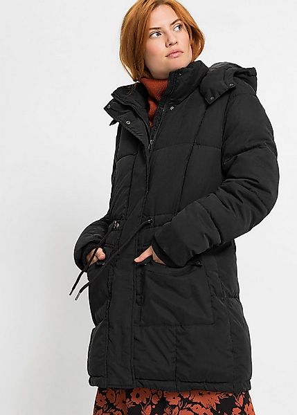 bonprix Winterjacke Winterjacke mit abnehmbarer Kapuze und verstellbarem Ta günstig online kaufen