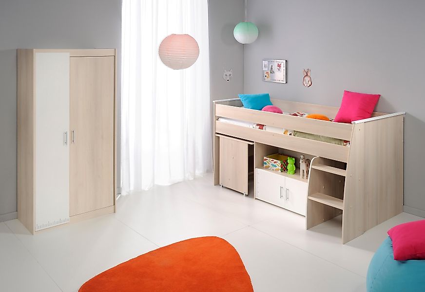 Parisot Jugendzimmer-Set "Charly" Set, Kleiderschrank und ein halbhohes Bet günstig online kaufen