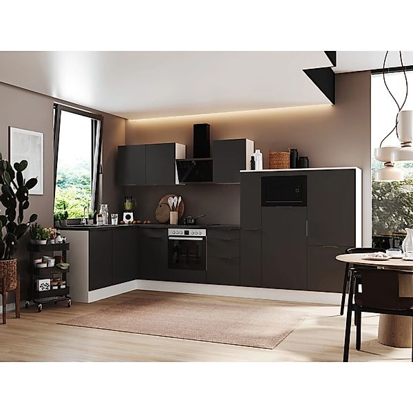 Respekta Selection Winkelküche Elisabeth RSL370WGH 370 cm Grau-Weiß günstig online kaufen