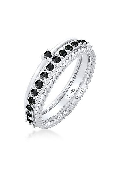 Elli Solitärring Stapelring 3er Set 925 Silber, mit Kristallen von Swarovsk günstig online kaufen