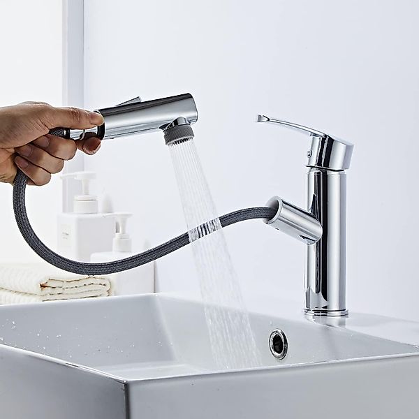 LuxusKollektion Waschtischarmatur Wasserhahn mit herausziehbarer Waschtisch günstig online kaufen