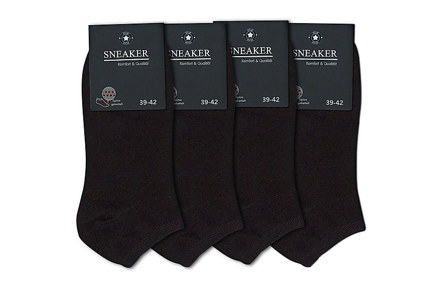 Die Sockenbude Sneakersocken BLACK (Bund, 4-Paar, schwarz) ohne Naht günstig online kaufen