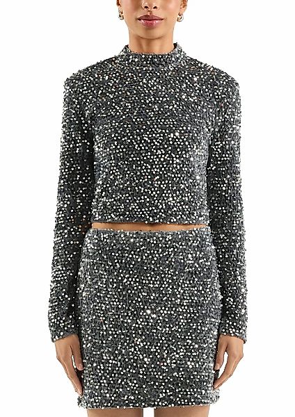 QS Langarmshirt mit Pailletten besetzt günstig online kaufen