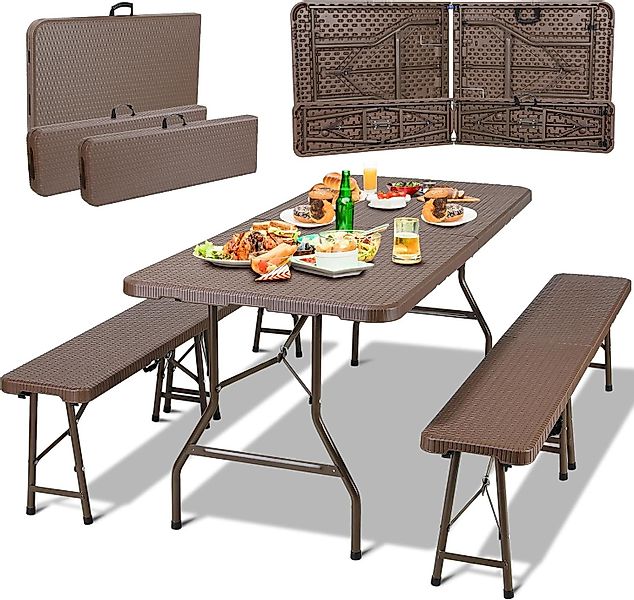 TLGREEN Bierzeltgarnitur Campingtisch, Pflegeleicht und tragbar, günstig online kaufen