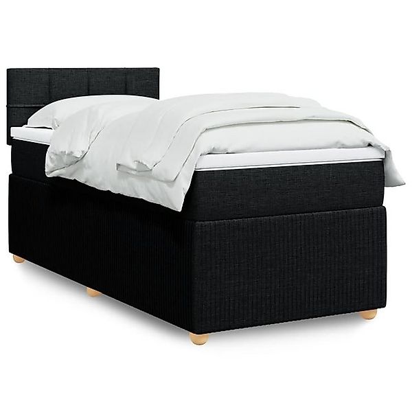 vidaXL Bettgestell Boxspringbett mit Matratze Schwarz 80x200 cm Stoff Bett günstig online kaufen