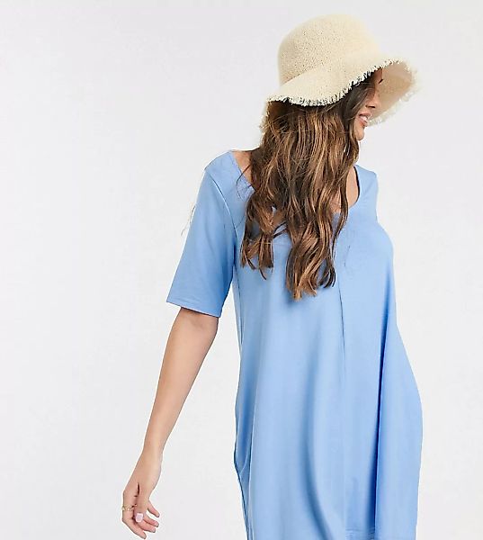 ASOS DESIGN Petite – Ausgestelltes T-Shirt-Kleid mit versteckten Taschen in günstig online kaufen