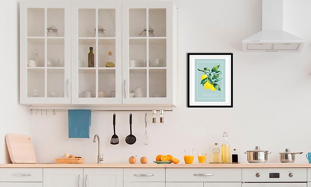 queence Bild mit Rahmen "oder Poster, Lemon - Zitronenzweig", Obst-Obst Bil günstig online kaufen