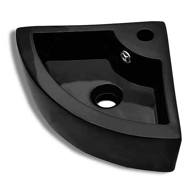 vidaXL Waschbecken mit Überlauf 45 x 32 x 12,5 cm Schwarz 141924 günstig online kaufen