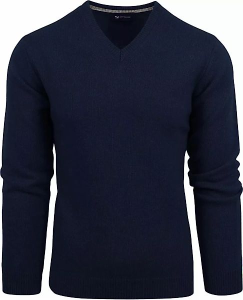 Suitable Lammwolle Pullover V-Ausschnitt Navy - Größe M günstig online kaufen