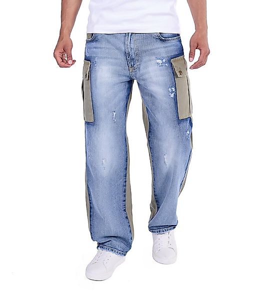 KINGZ Cargohose Baggy Cargohose im Farb-Blocking-Design günstig online kaufen