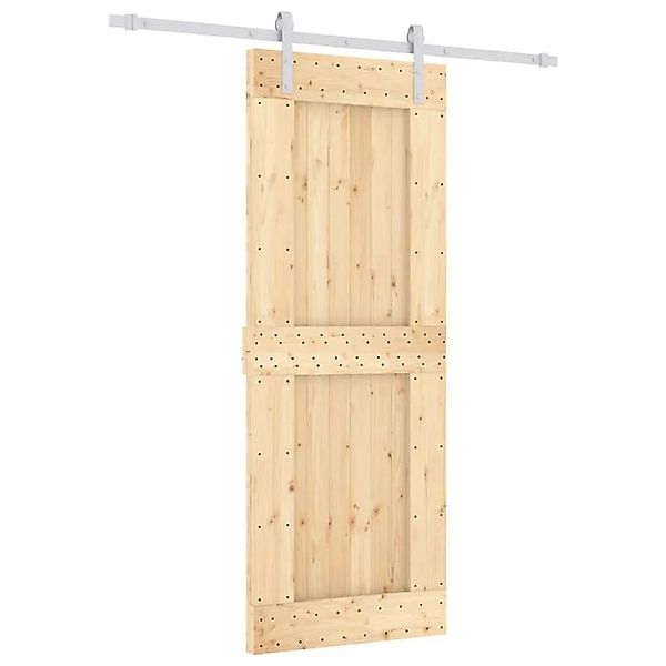 vidaXL Schiebetür mit Beschlag 80x210 cm Massivholz Kiefer 3203013 günstig online kaufen