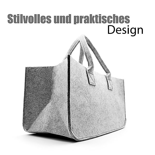 BigDean Shopper 2x Filztasche in Hellgrau günstig online kaufen