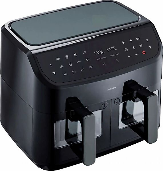Medion Heißluftfritteuse "MD 11760 P20XXL Twin" 2400 W 9 Automatikprogramme günstig online kaufen