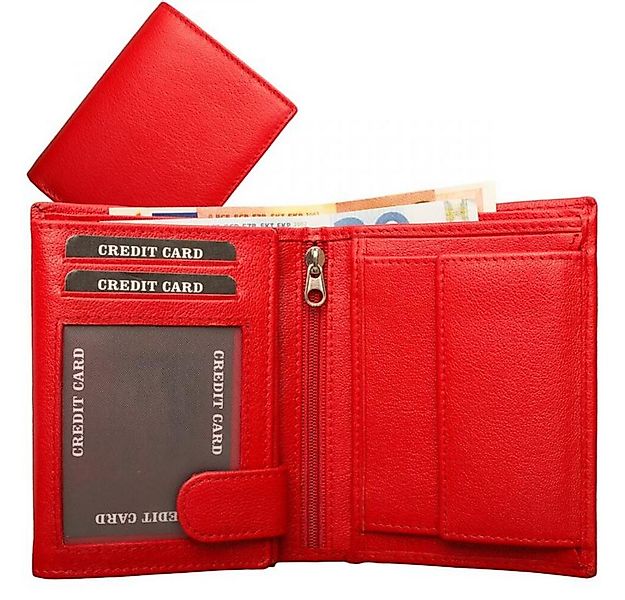 Geldbörse Geldbörse Nappa-Leder Kombibörse rot (1-tlg) günstig online kaufen