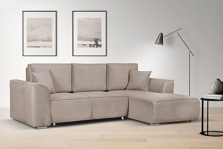 OTTO home Ecksofa »BEATRICE optionale Schlafsofa mit Bettkasten, B/T/H: 265 günstig online kaufen