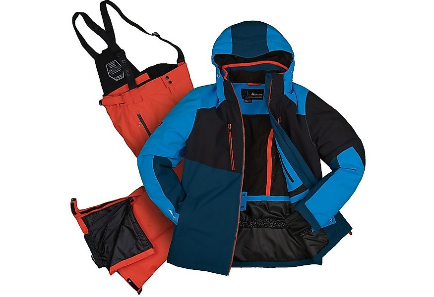 Killtec Skianzug Herren Winterjacke hellblau + Skihose orange, verschweißte günstig online kaufen