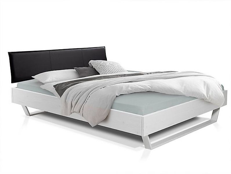 Moebel-Eins Massivholzbett, LUKY Kufenbett mit Polsterkopfteil, Material Ma günstig online kaufen