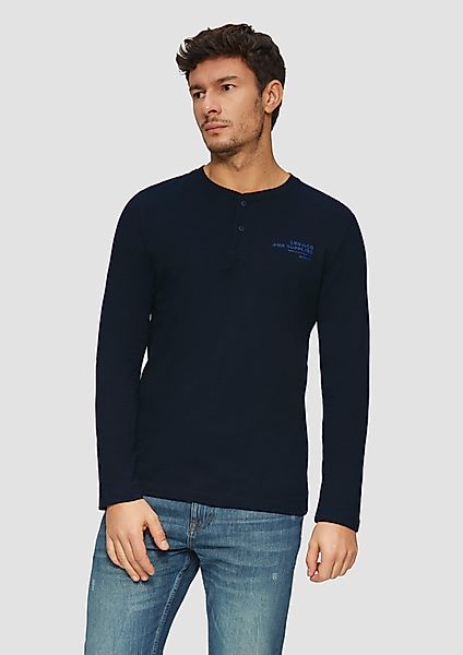 s.Oliver Langarmshirt Henley-Shirt mit Flammgarnstruktur und günstig online kaufen