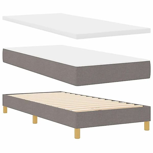 vidaXL Boxspringbett mit Matratze 90x200 cm Stoff Taupe 3340259 günstig online kaufen