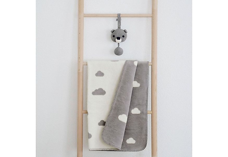 Babydecke mit Wolken aus 100% Bio-Baumwolle, OEKO-TEX zertifiziert, kids&me günstig online kaufen
