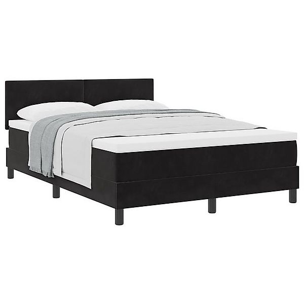 vidaXL Bett Boxspringbett mit Matratze Schwarz 140x200 cm Samt (1-tlg) günstig online kaufen